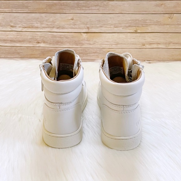 UGG White Leather Olive High Top Sneakers - Picture 5 of 7